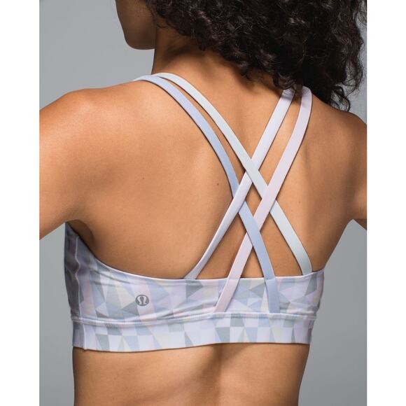 Lululemon Energy Sports Bra  Size 6 Early Blue / Whisper Pink - Picture 6 of 8